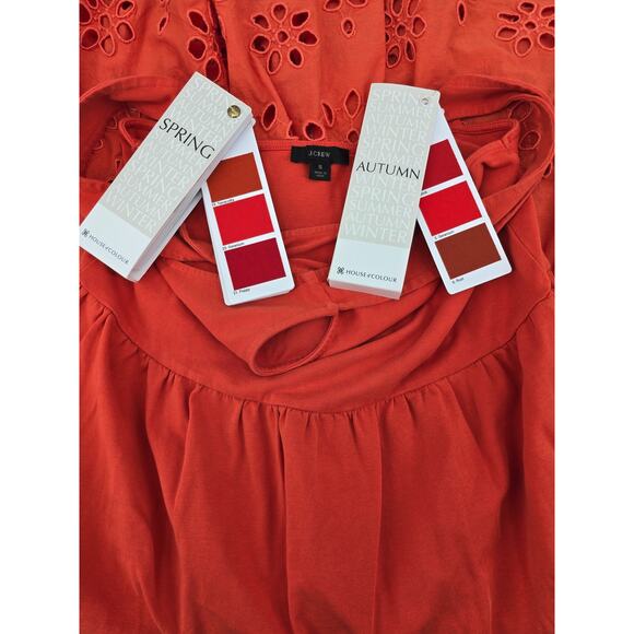 J.Crew Tiered Eyelet Trim Knit Maxi Dress – Geranium - Picture 4 of 6